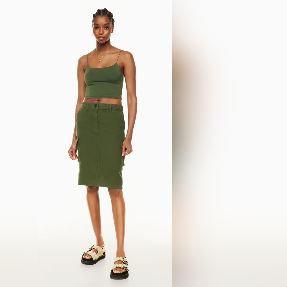 🫒 Aritzia Wilfred Free Cotton Lyocell Havasu Cargo Skirt, 8 - Picture 12 of 17